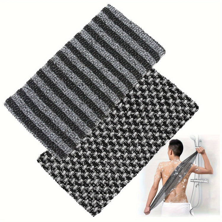 Back scrubber with sturdy strap handles for easy grip