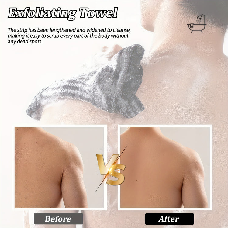 Back scrubber with sturdy strap handles for easy grip
