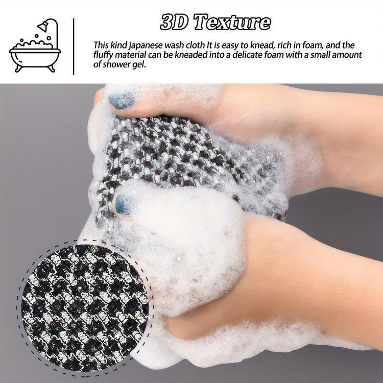 Back scrubber with sturdy strap handles for easy grip