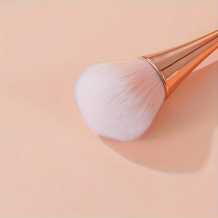 Fan makeup brush in makeup kit