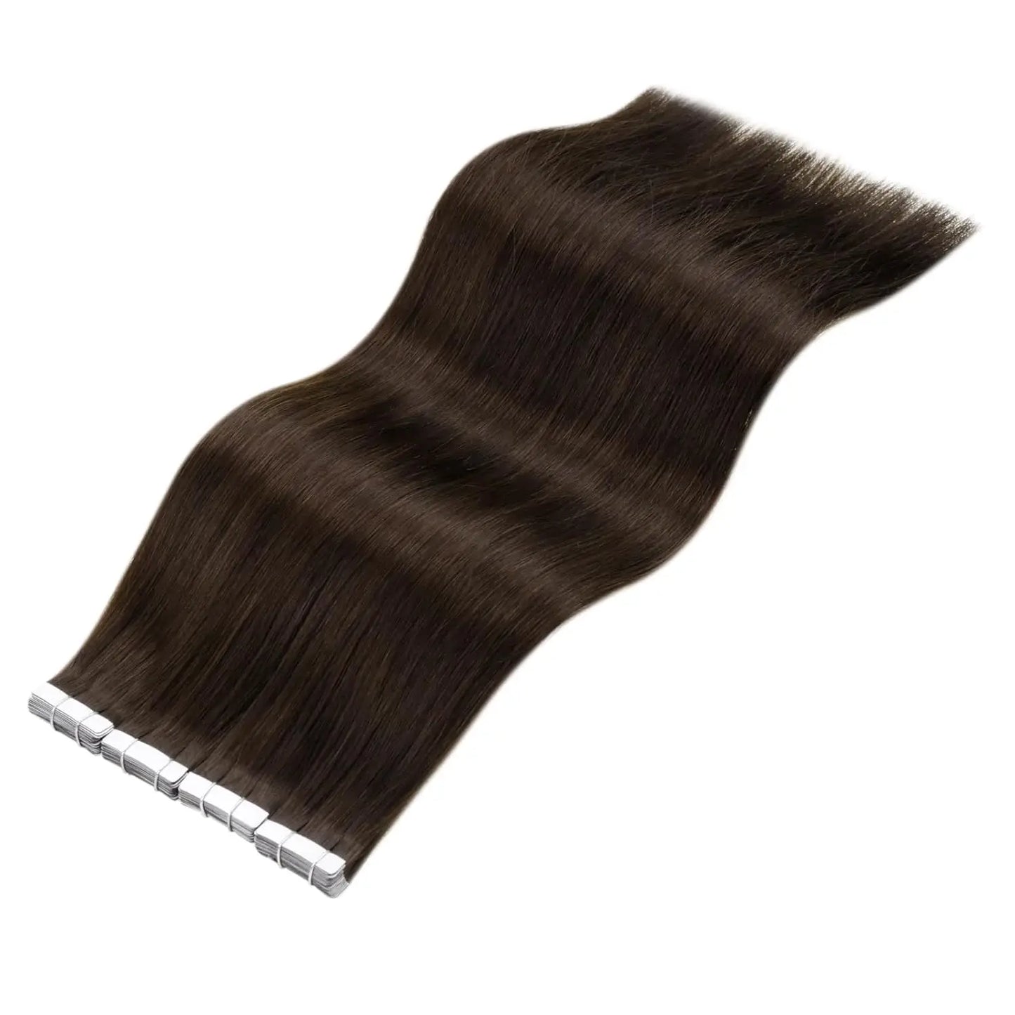 Real Human Hair Straight Tape in Human Hair Extensions Human Hair Extensions 50G/Pack for Women 20 Pcs Brazilian Hair Tape on #2