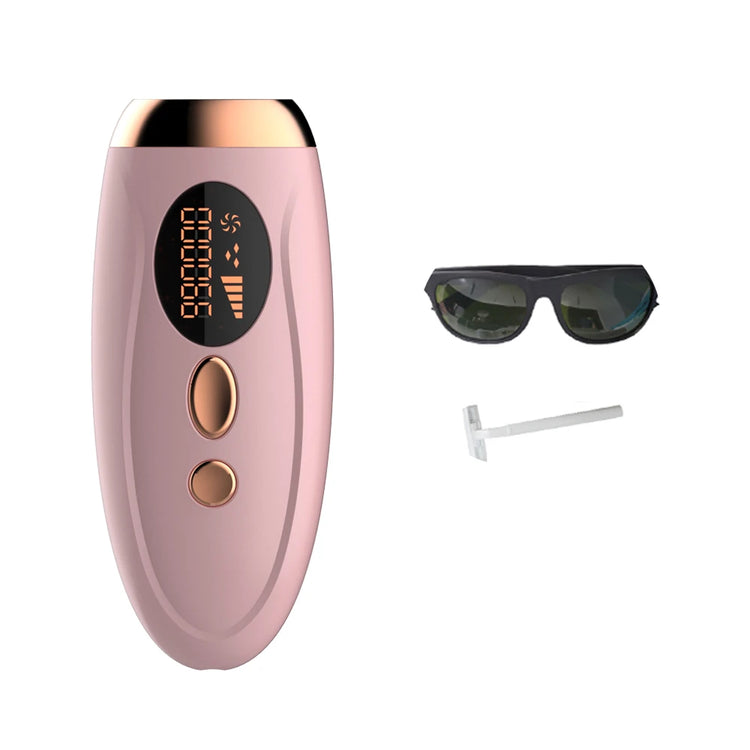 Hair removal for women with painless IPL technology and 999999 flashes for long-term smooth skin.