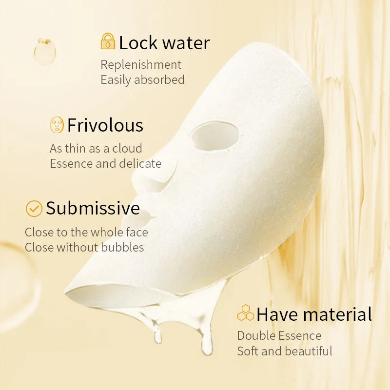 Model using hydrating Korean sheet mask for skincare