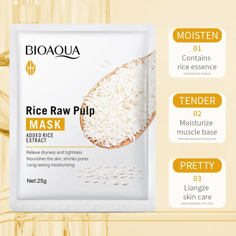 Skincare moisturizing face mask pack with 10pcs BIOAQUA rice masks