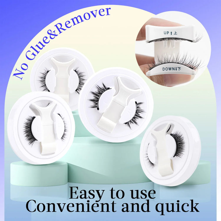 Magnetic eyelashes and tweezers set with reusable faux mink lashes