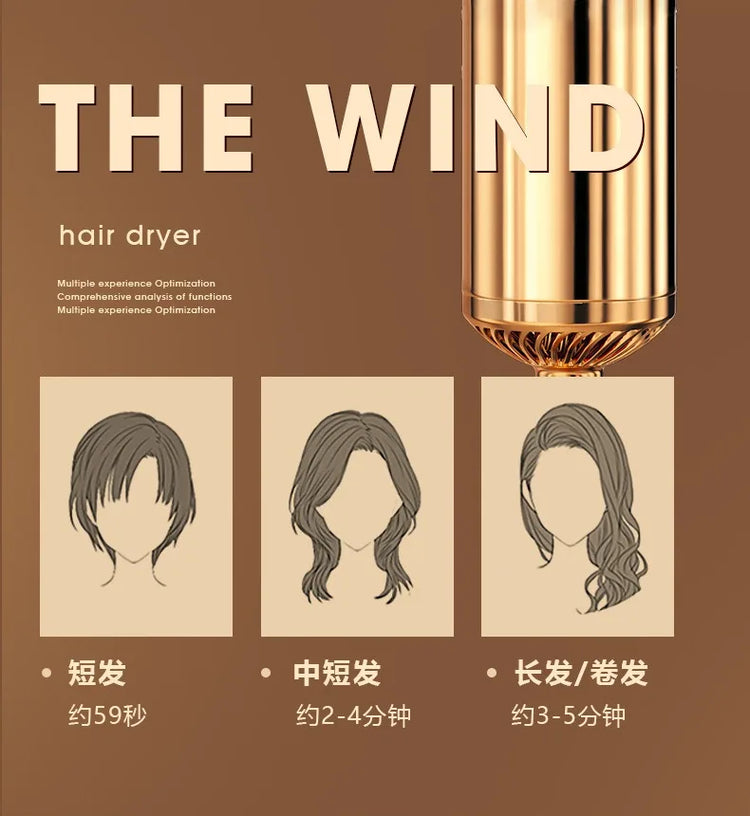Woman using household hair dryer for smooth styling at home