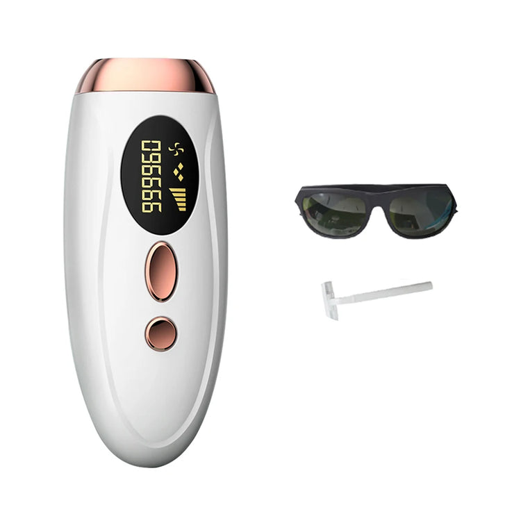 Hair removal for women with painless IPL technology and 999999 flashes for long-term smooth skin.