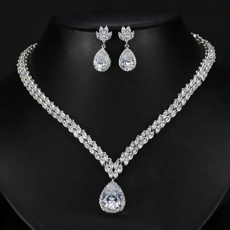 "Bridal Jewelry set with necklace and earring
