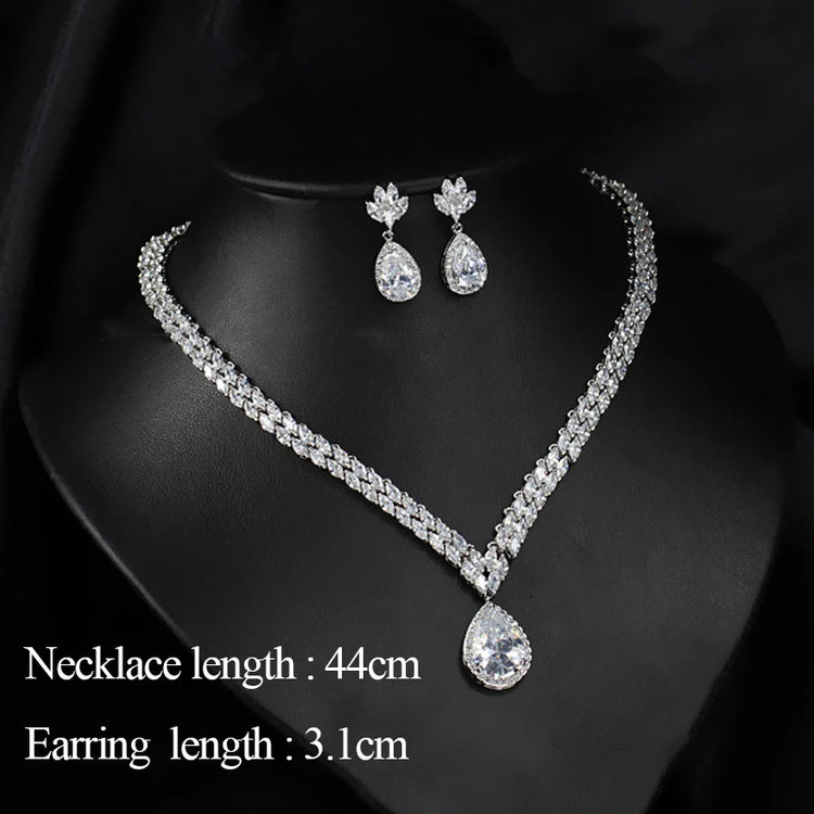 "Bridal Jewelry set with necklace and earring