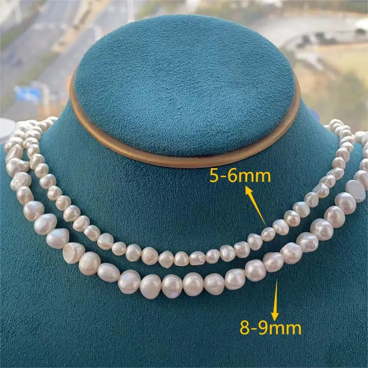 Natural freshwater pearls close-up shot”