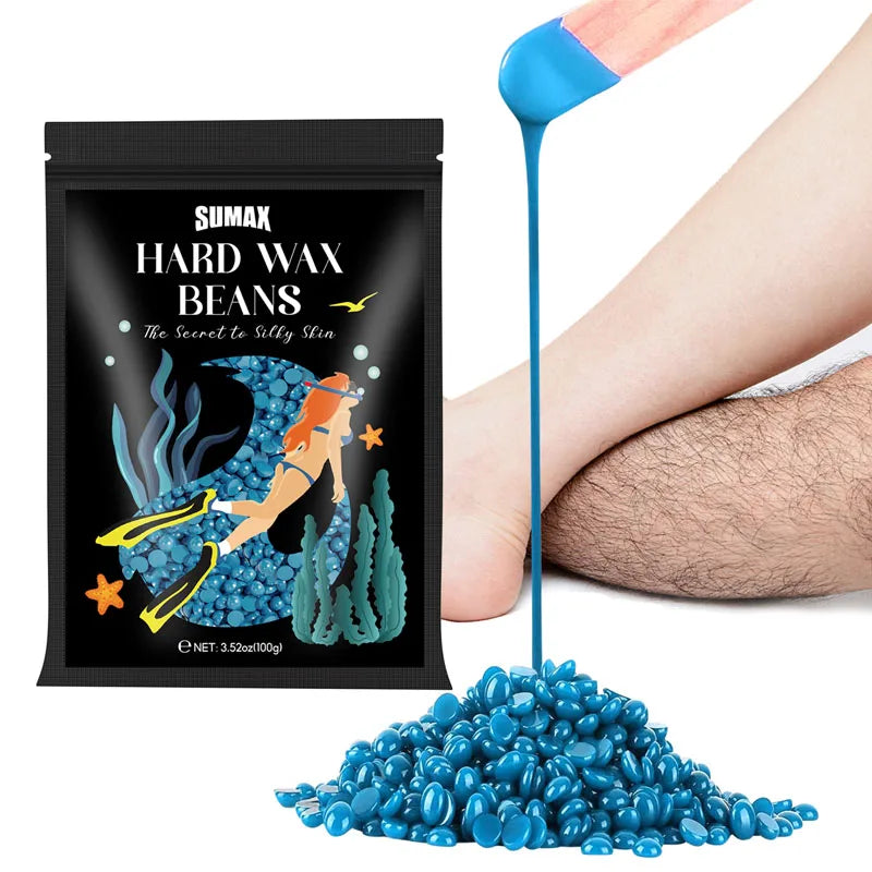 SUMAX Hard Wax Beans Hot Film Painless Hair Removal 100g for Full Body Bikini Face Legs Underarm