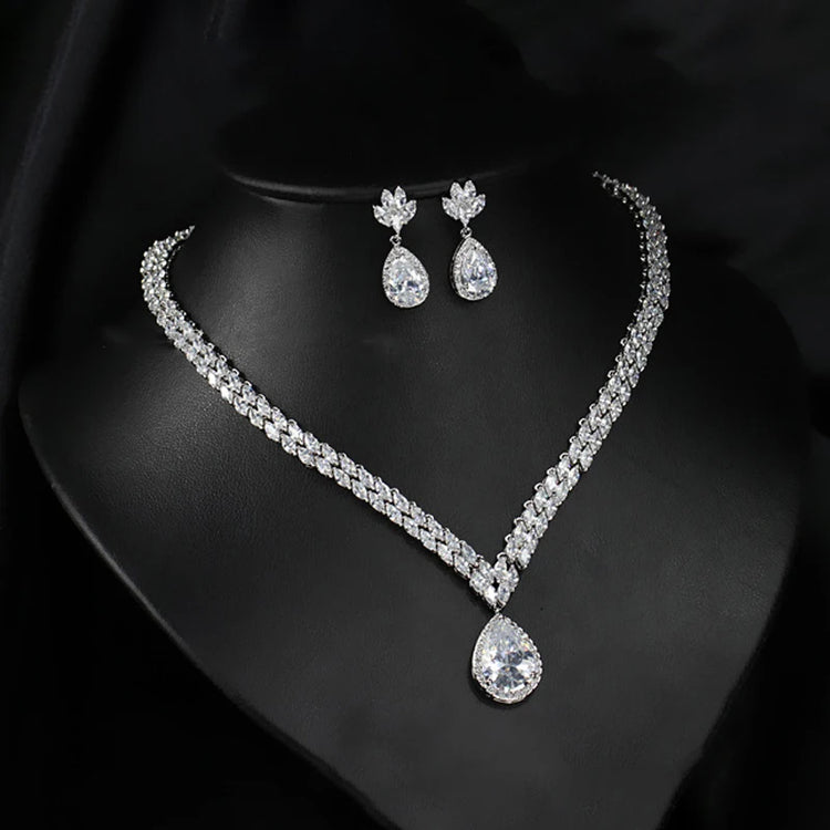 "Bridal Jewelry set with necklace and earring