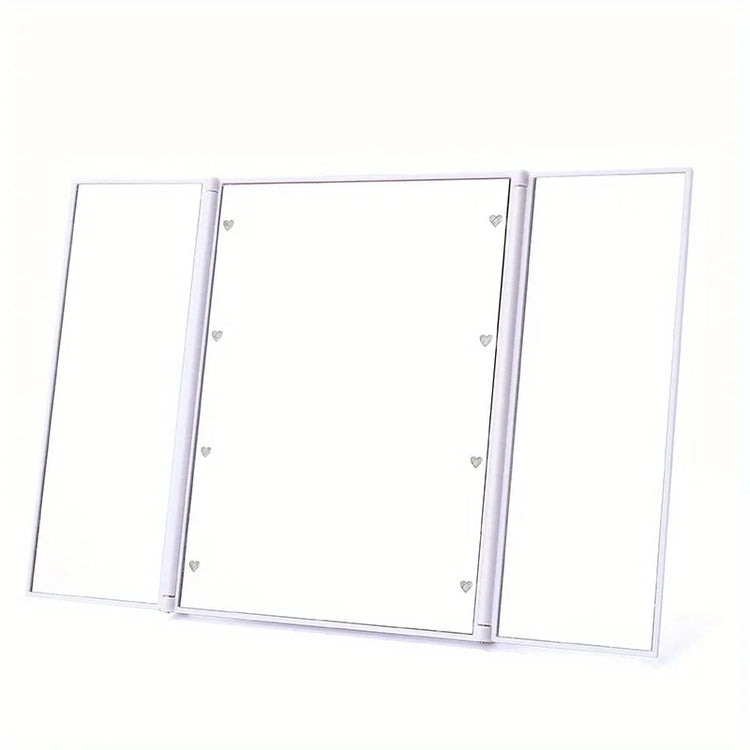 Portable compact mirror for travel with adjustable stand