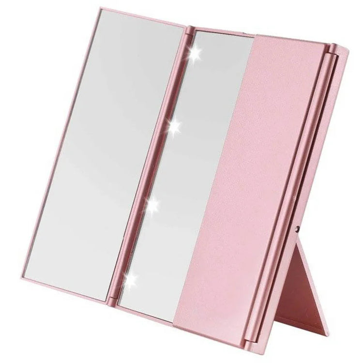 Portable compact mirror for travel with adjustable stand