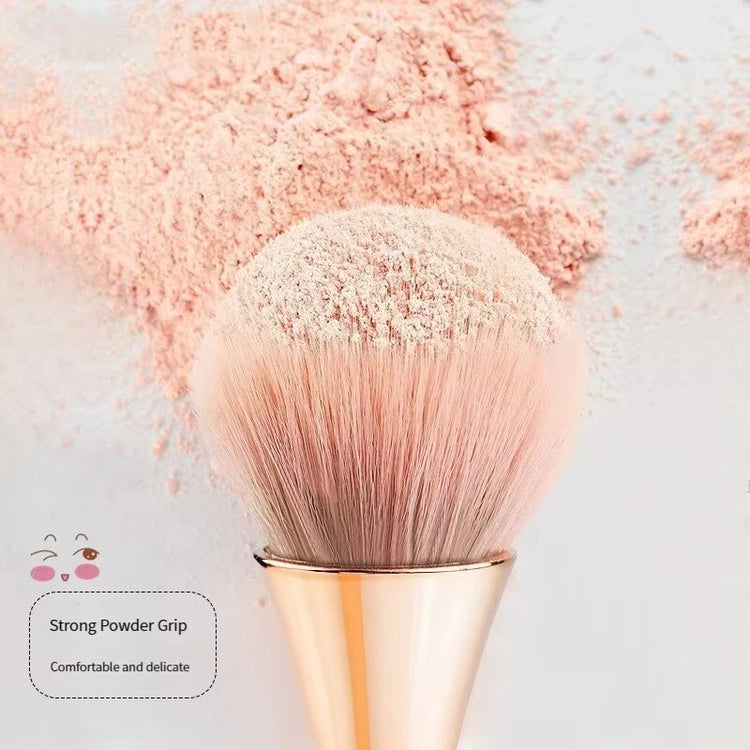 Fan makeup brush in makeup kit