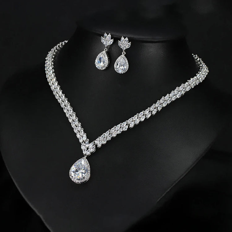 "Bridal Jewelry set with necklace and earring