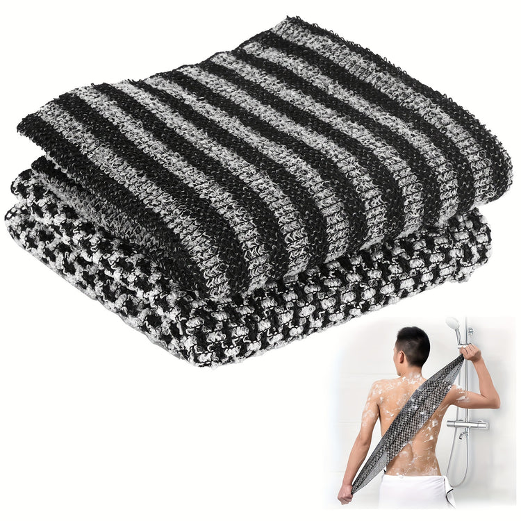 Back scrubber with sturdy strap handles for easy grip