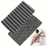 Back scrubber with sturdy strap handles for easy grip