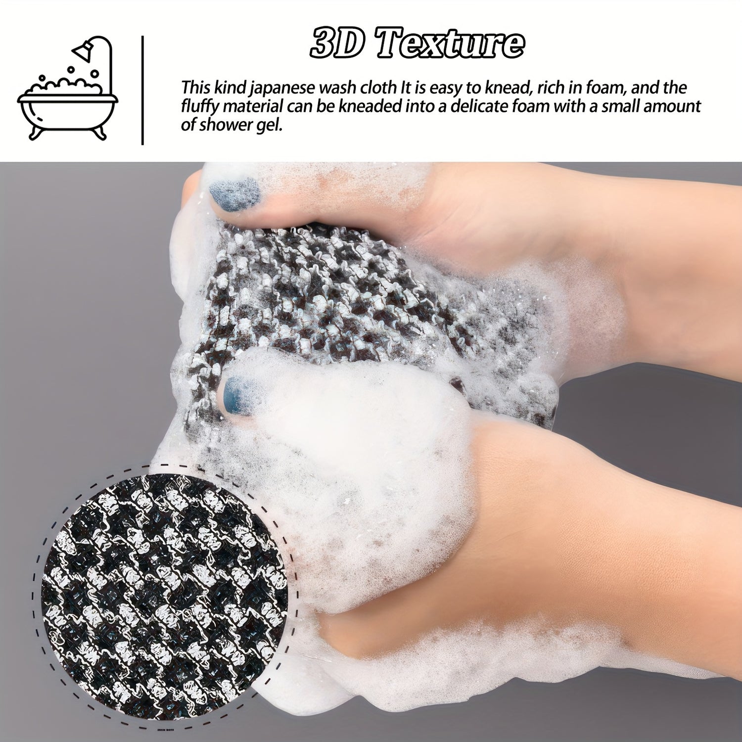 Back scrubber with sturdy strap handles for easy grip