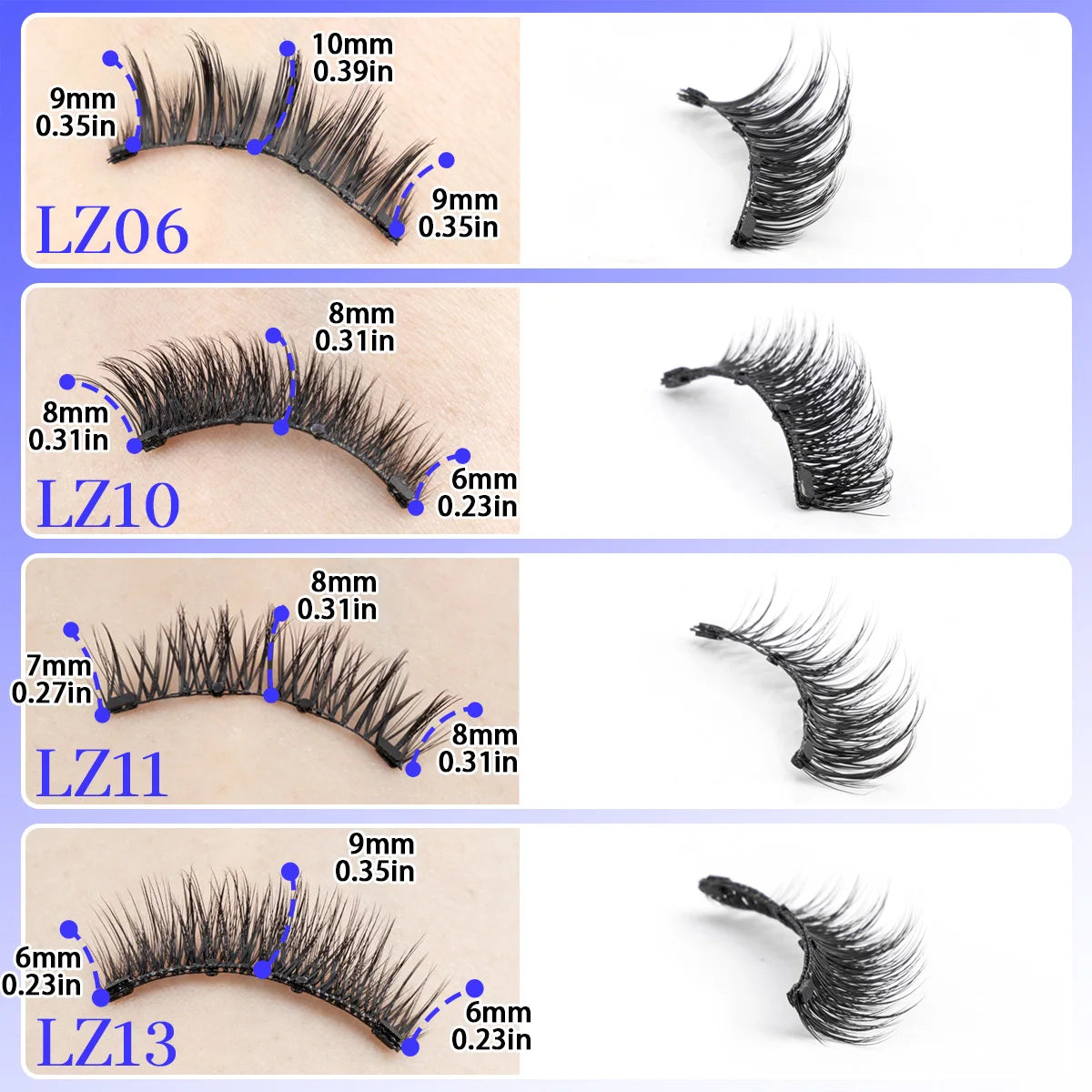 Magnetic Eyelashes – Reusable Faux Mink Natural Lashes with Tweezers Set