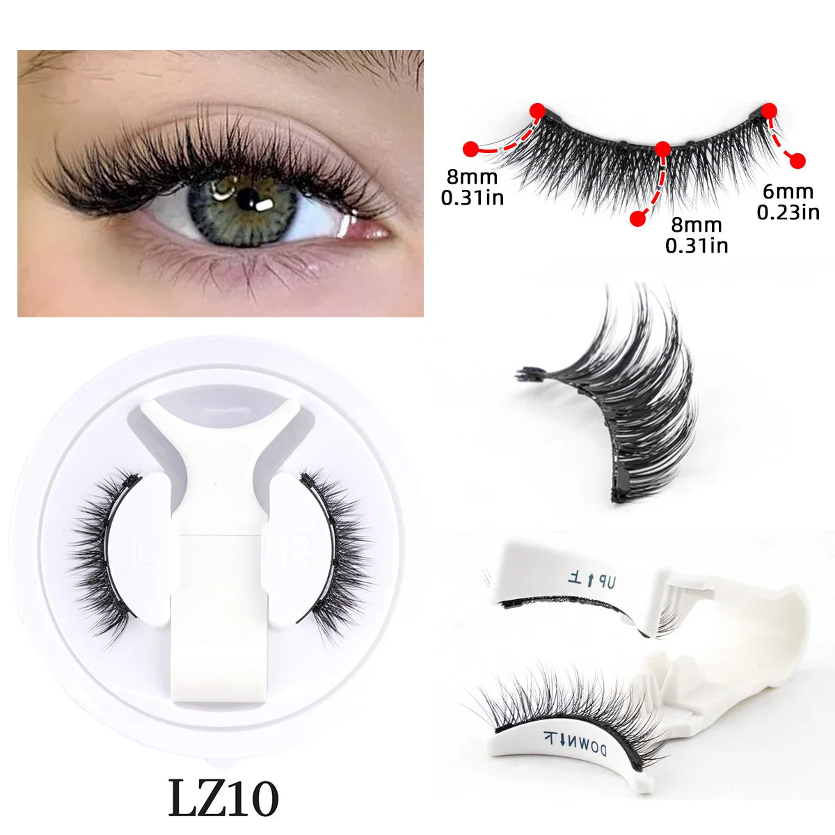 Magnetic Eyelashes – Reusable Faux Mink Natural Lashes with Tweezers Set