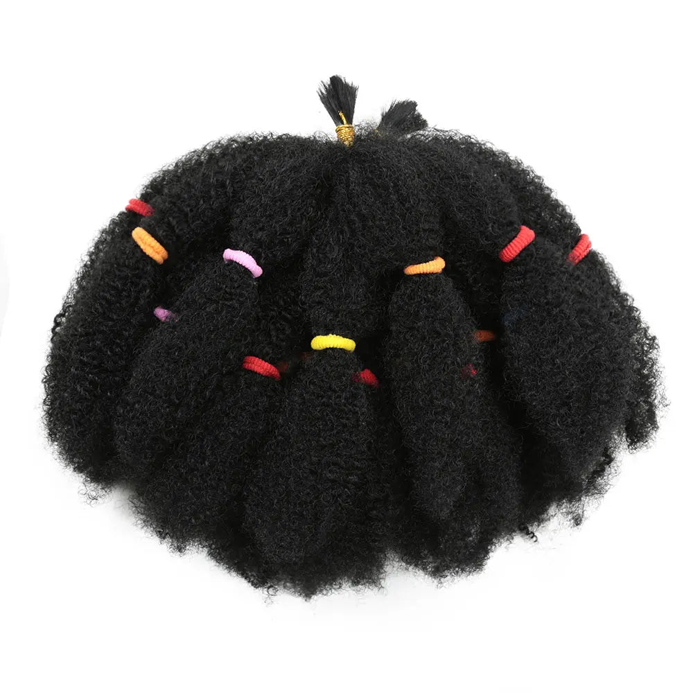 Close-up texture of synthetic curly crochet braiding hair
