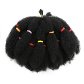 Close-up texture of synthetic curly crochet braiding hair
