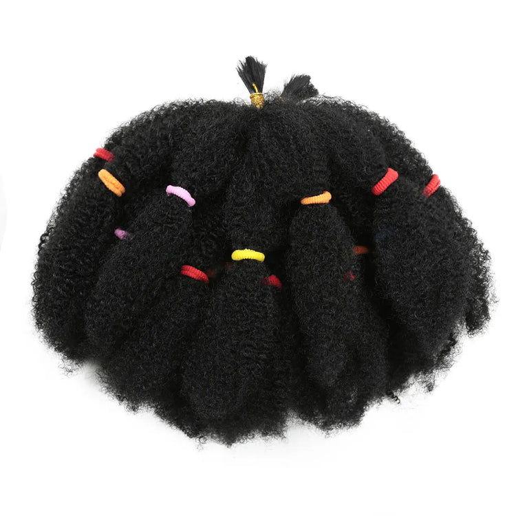 Close-up texture of synthetic curly crochet braiding hair