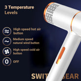 Hair dryer with styling nozzles and accessories