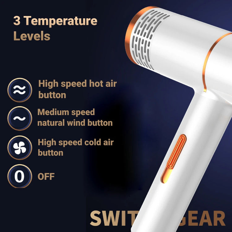 Hair dryer with styling nozzles and accessories
