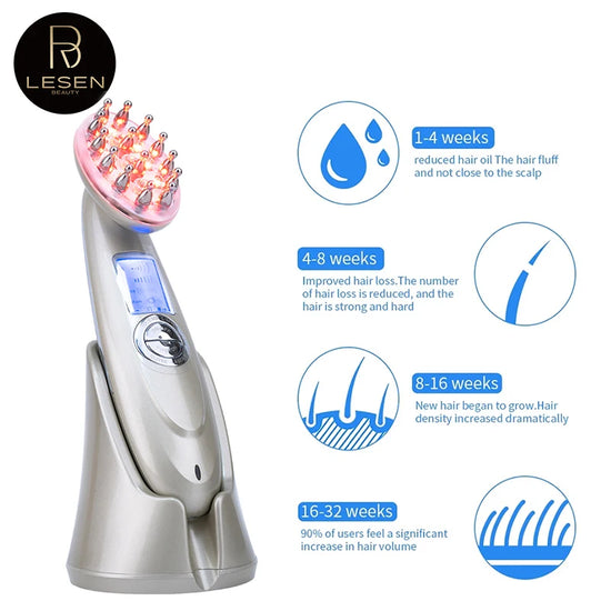Infrared EMS Electric Laser Hair Growth Anti-Dropping Massager Scalp Massage Comb Micro-current Hair Care for Hair Loss Treatmen