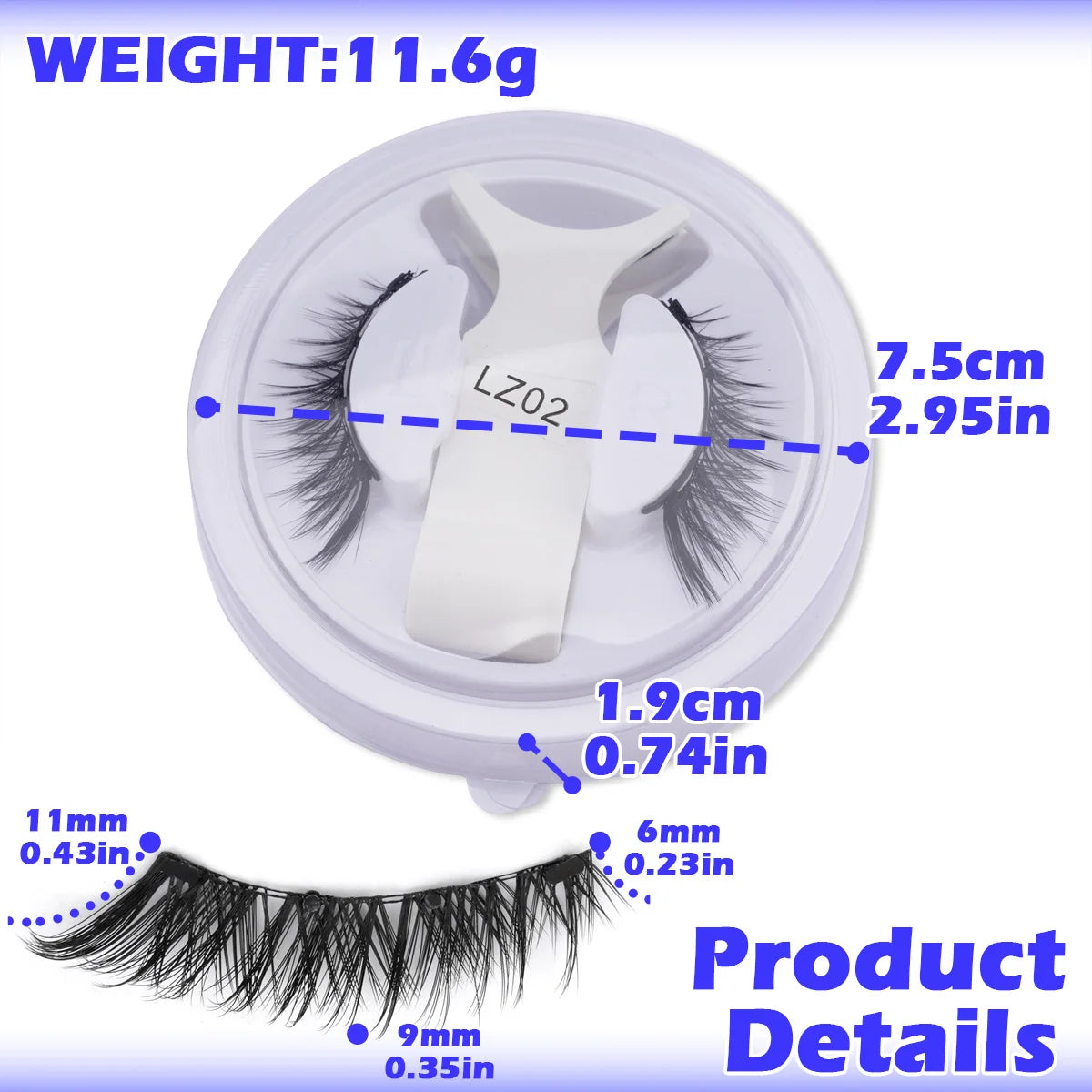 Magnetic Eyelashes – Reusable Faux Mink Natural Lashes with Tweezers Set