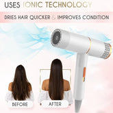 Hair dryer with styling nozzles and accessories