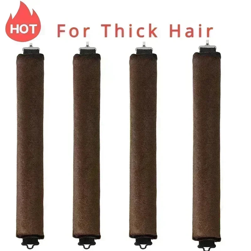 Soft heatless hair curler set with clip and rod