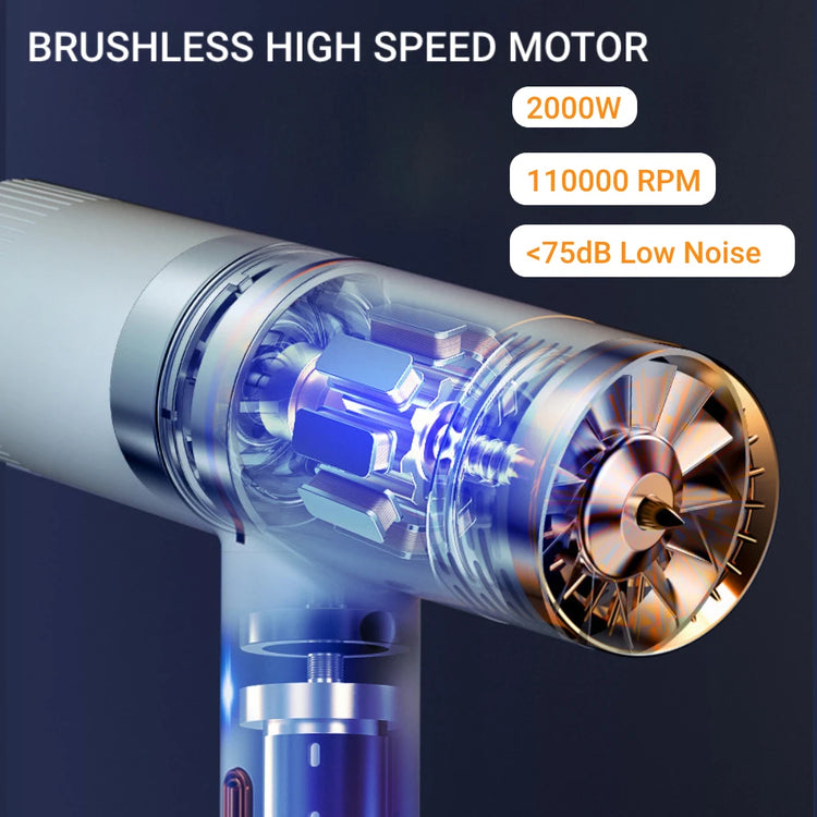 Hair dryer with styling nozzles and accessories