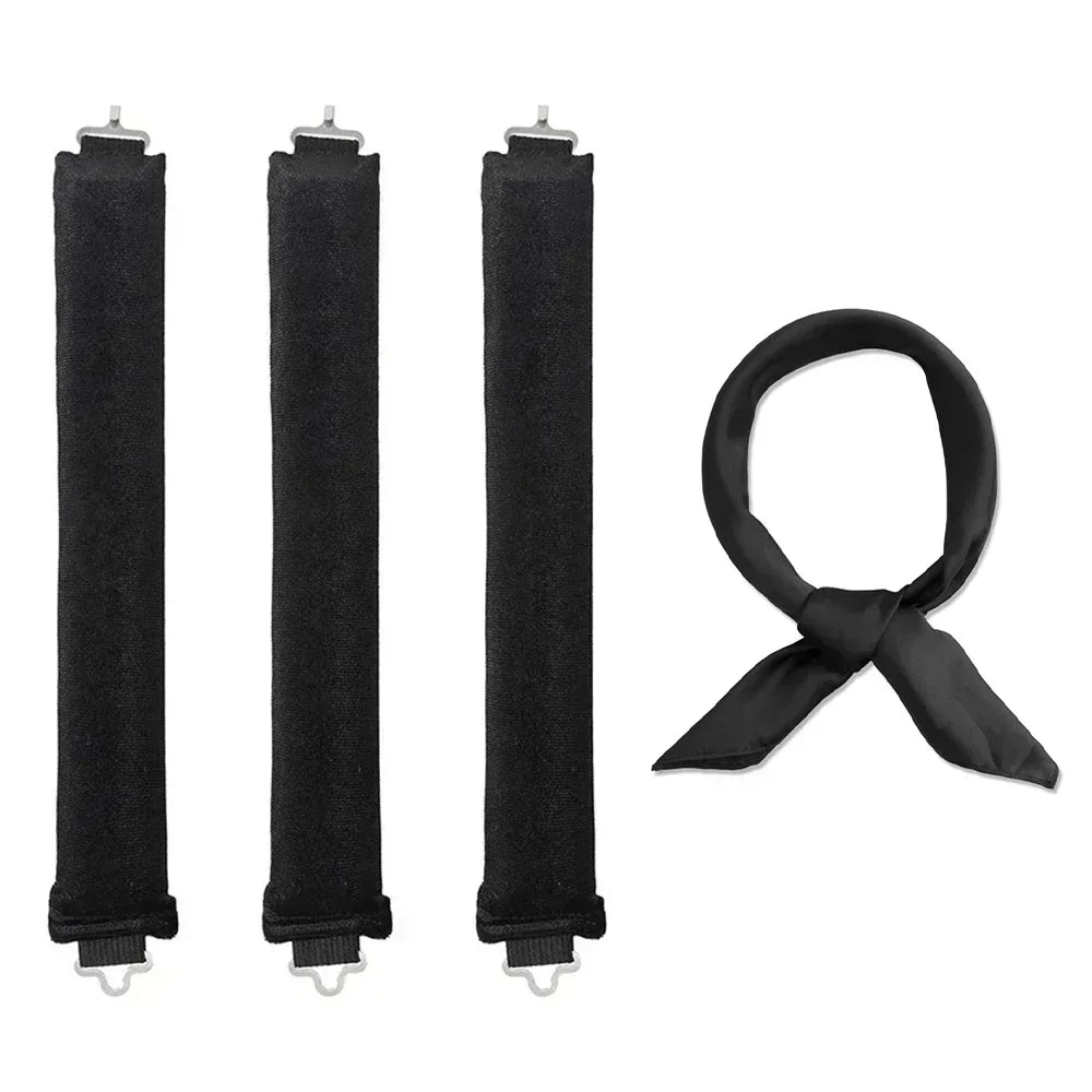 Soft heatless hair curler set with clip and rod