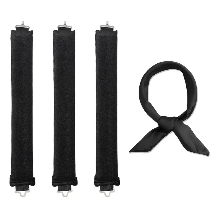 Soft heatless hair curler set with clip and rod