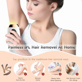  Hair removal for women with painless IPL technology and 999999 flashes for long-term smooth skin.