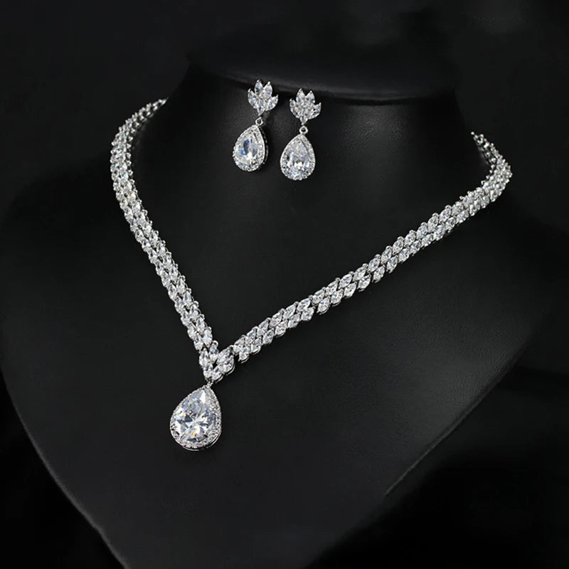 "Bridal Jewelry set with necklace and earring