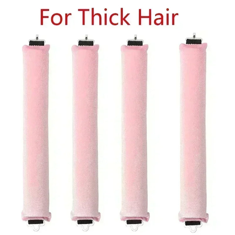 Soft heatless hair curler set with clip and rod