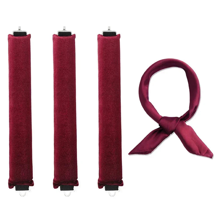 Soft heatless hair curler set with clip and rod