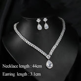 "Bridal Jewelry set with necklace and earring