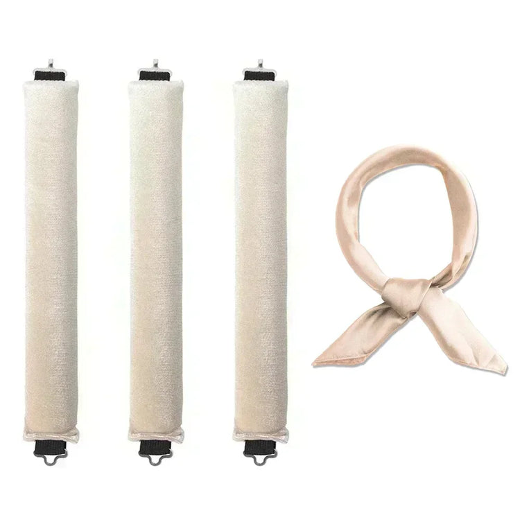 Soft heatless hair curler set with clip and rod
