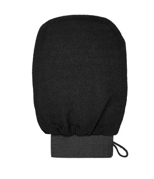 Before and after use of exfoliating glove on dry skin