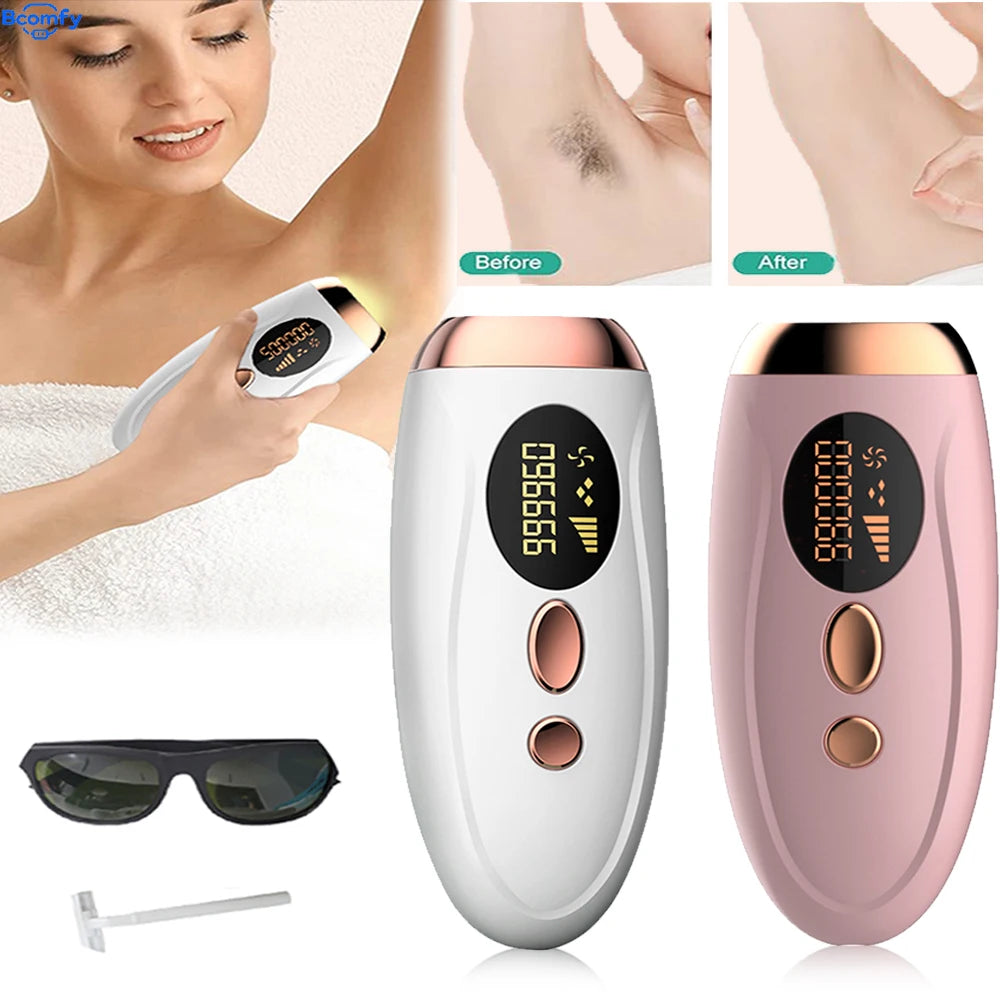  Hair removal for women with painless IPL technology and 999999 flashes for long-term smooth skin.