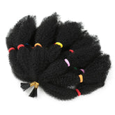 Woman with ombre 12 inch curly crochet hair extension