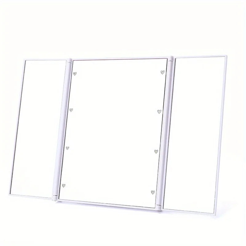 Portable compact mirror for travel with adjustable stand