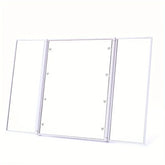Portable compact mirror for travel with adjustable stand