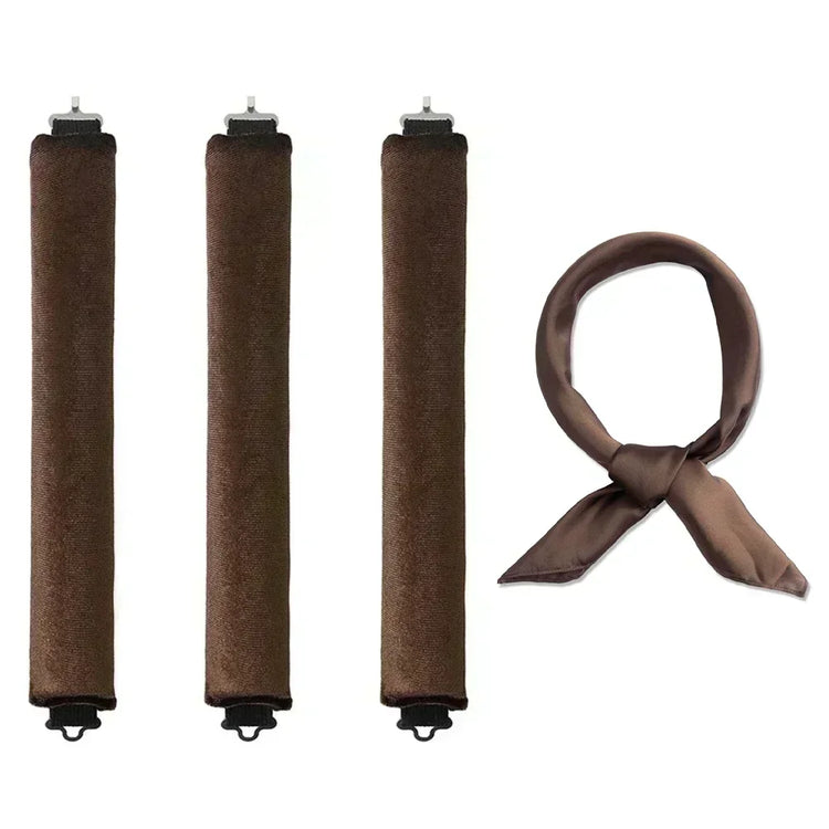 Soft heatless hair curler set with clip and rod