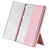 Portable compact mirror for travel with adjustable stand
